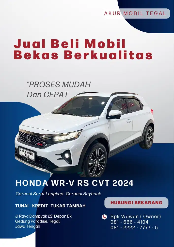 DP 50JT! WRV WR-V RS CVT 2024 PUTIH SEPERTI BARU FUL ORI SIAP PAKAI