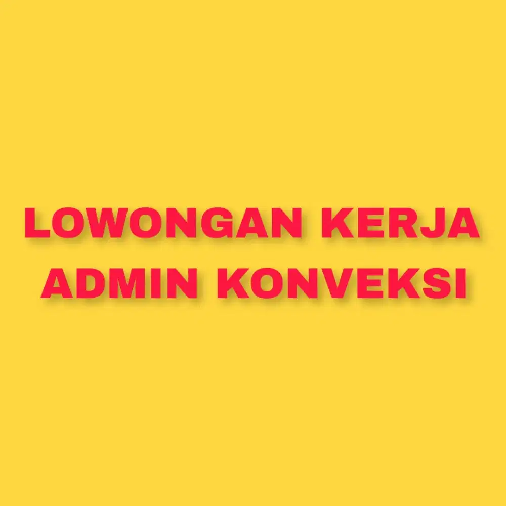 Lowongan Admin Konveksi