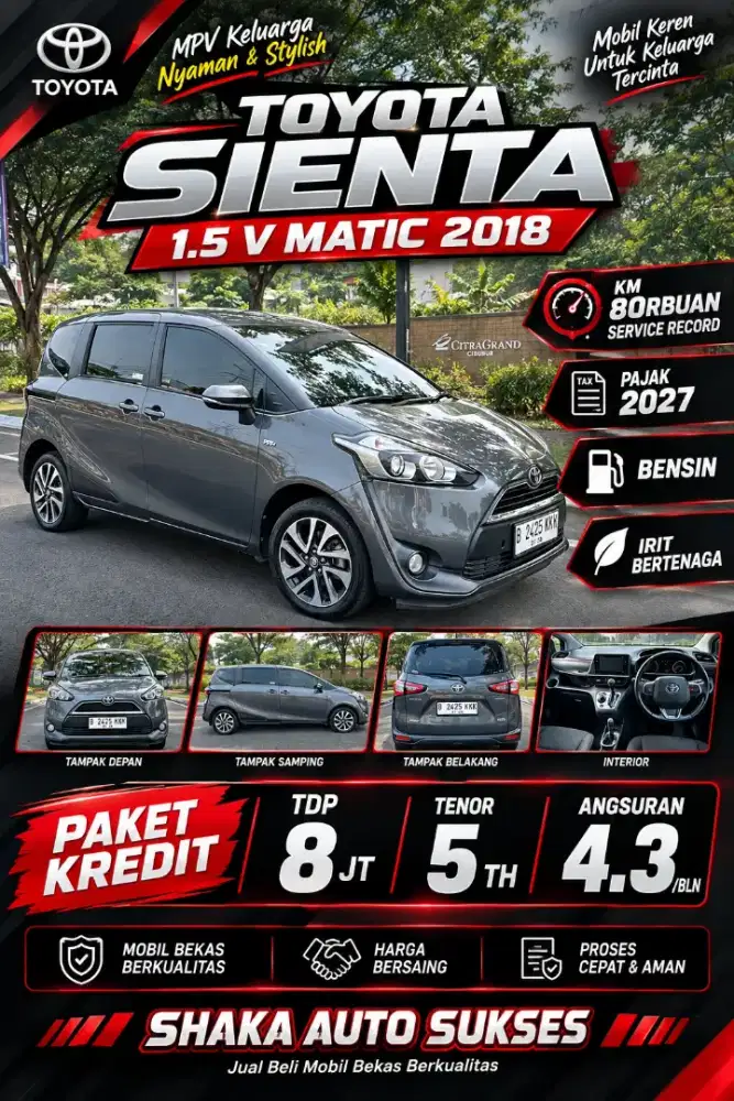 TOYOTA SIENTA 1.5 V AT 2018