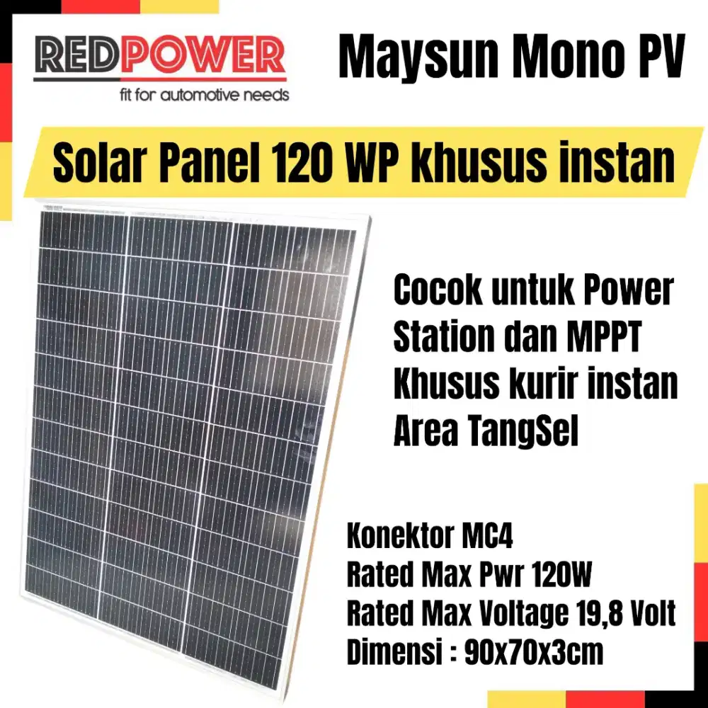 Maysun solar panel 120wp mono crystalline free ongkir alam sutera
