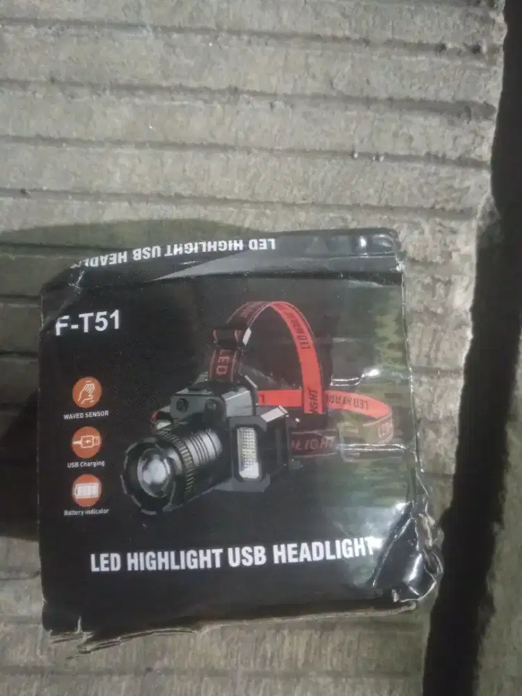 Headlamp F-T51 USB Rechargeable + Dus.