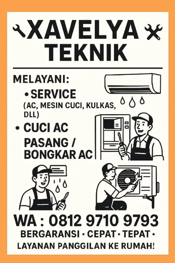 Service AC , Kulkas , Mesin Cuci ,Water Heater , dll