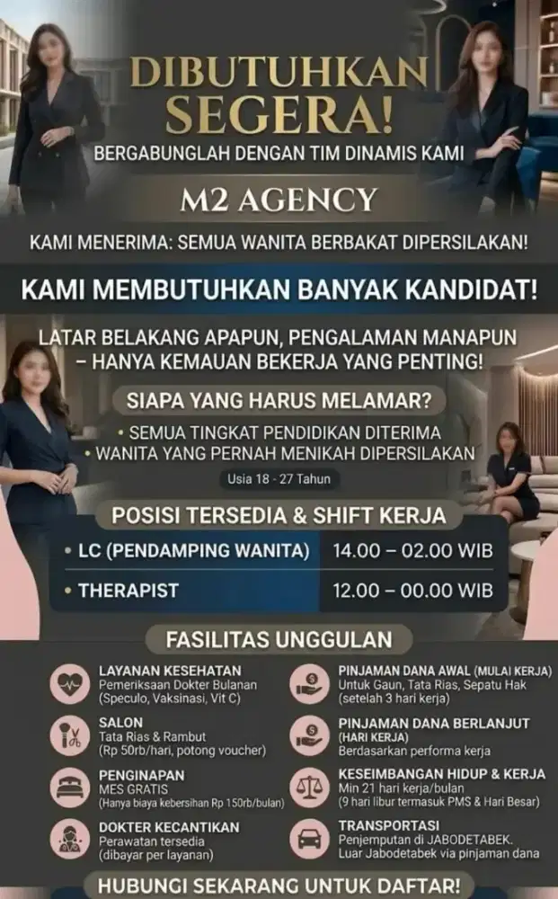 Lowongan kerja jadi Ladies Club & SPA