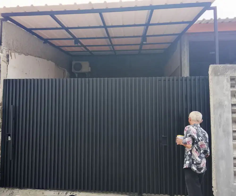 Pagar flat besi motif wpc jeruji full besi