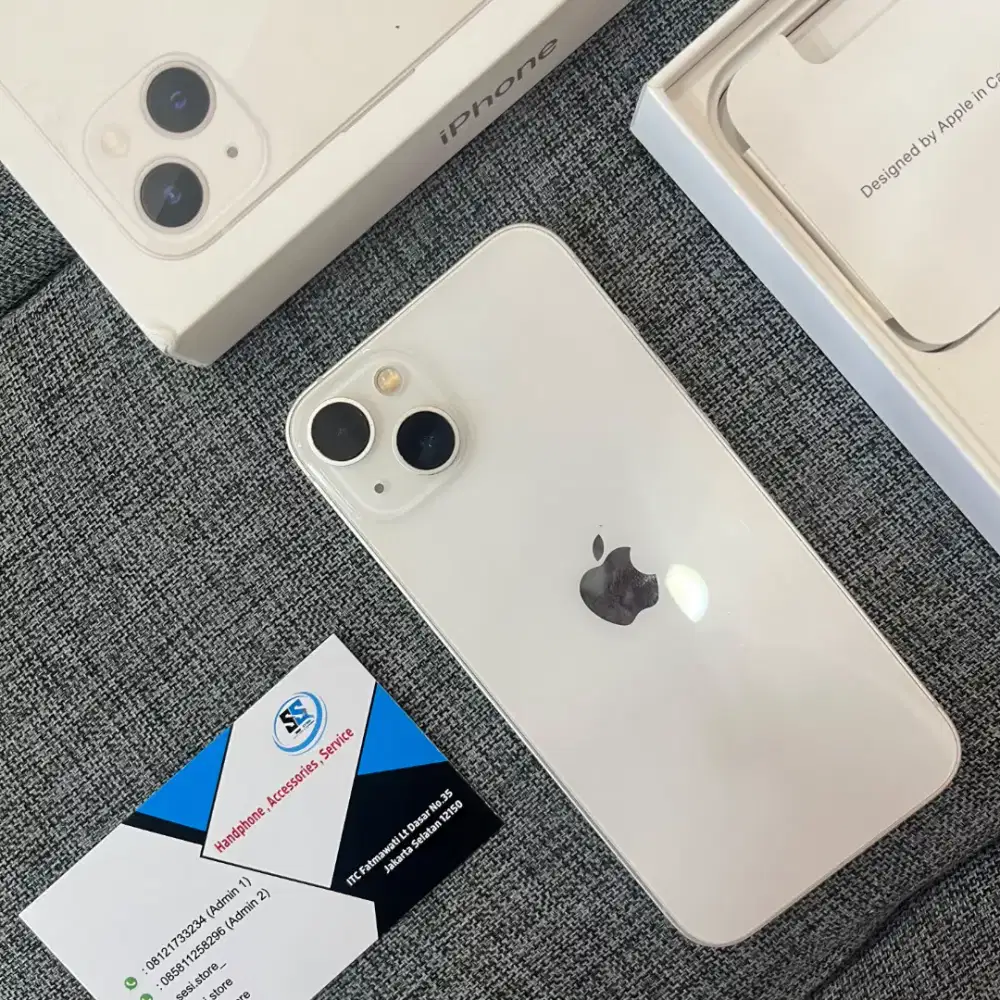Iphone 13 128gb putih ex ibox mulus jual cepet !!