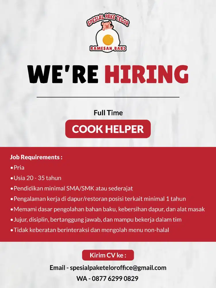 Loker Cook Helper