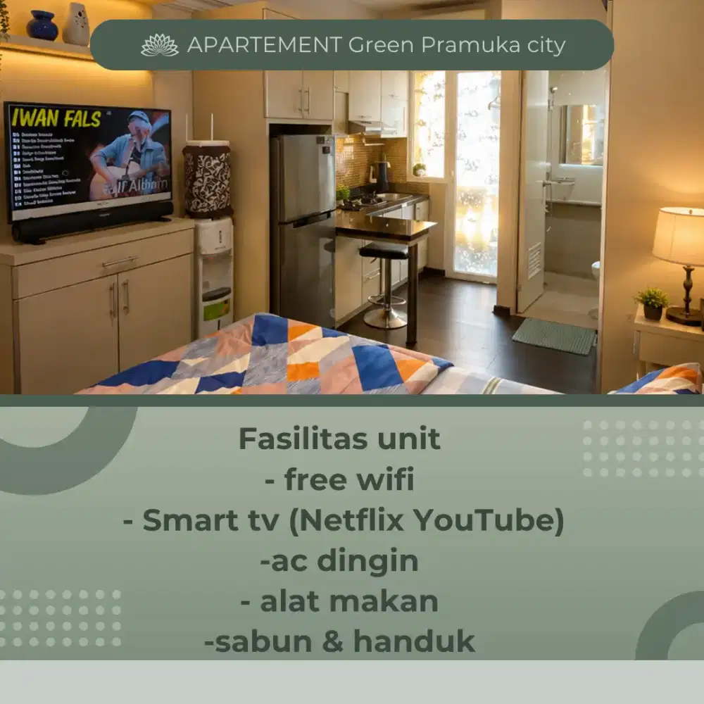 sewa apartemen harian green Pramuka city Jakarta pusat