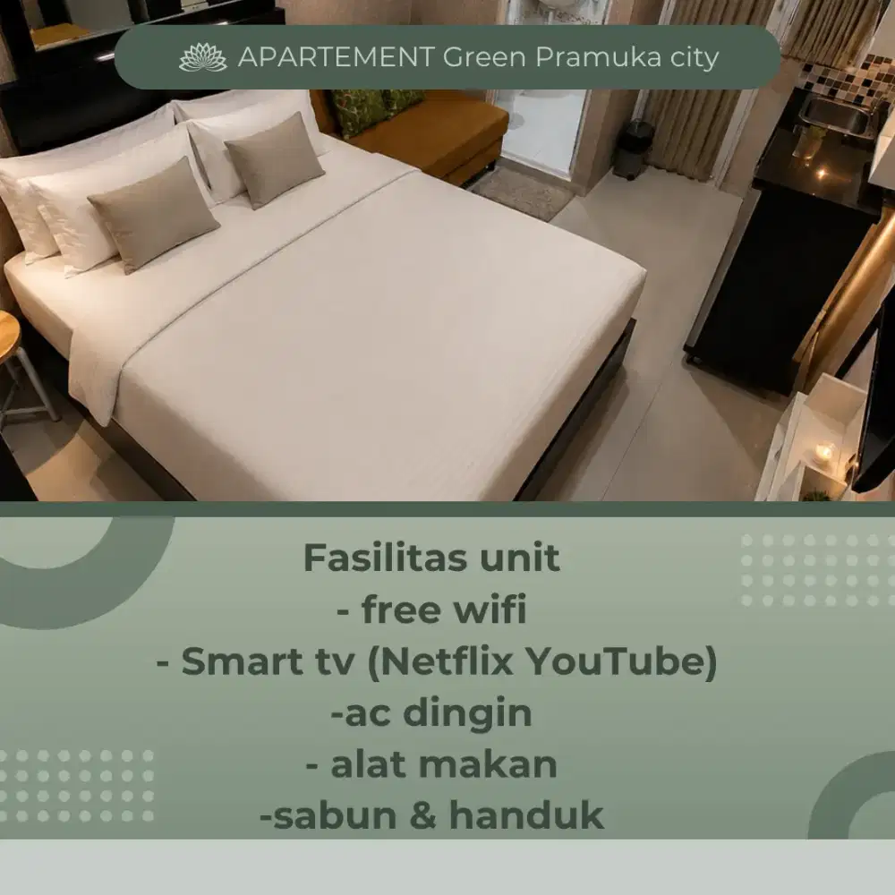 sewa apartemen harian green Pramuka city Jakarta pusat