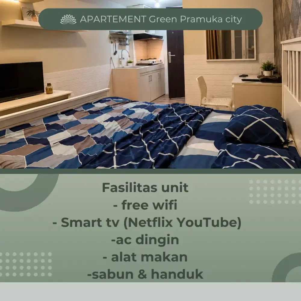 sewa apartemen harian green Pramuka city Jakarta pusat