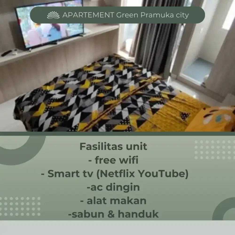 sewa apartemen harian green Pramuka city Jakarta pusat