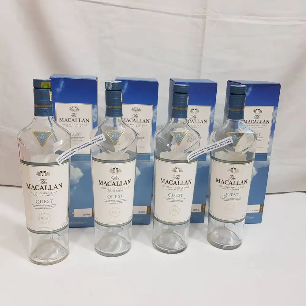 Botol Bekas Minuman Import Makalan Quest Box Biru Koleksi Hiasan Kamar