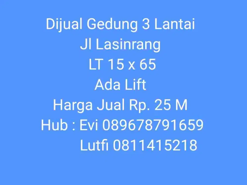 Dijual Ruko 3 lt di Jl. Lasinrang Makassar