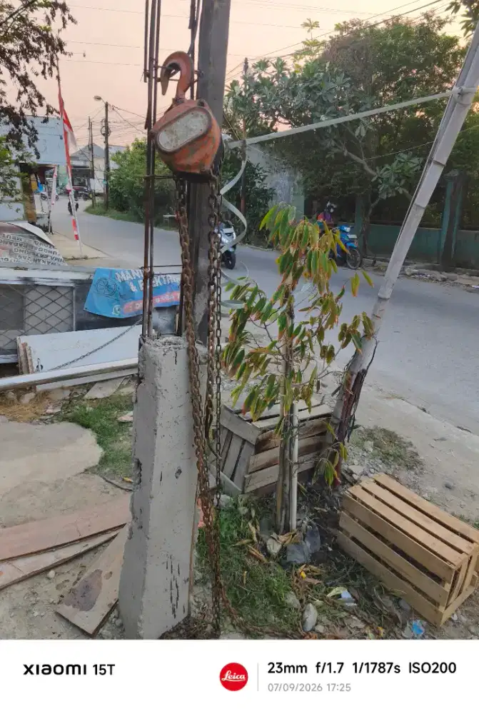 TAKEL KEREKAN/CHAIN BLOCK/KATROL RANTAI 1 TON PANJANG RANTAI 12 METER
