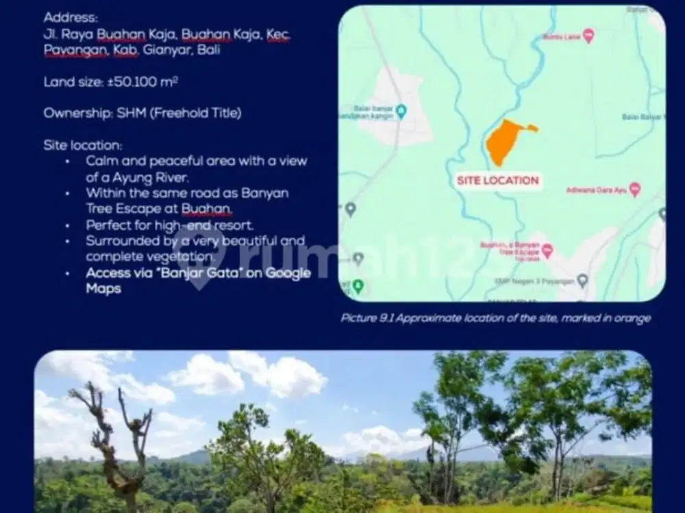 For Sale, Cheapest Land Area 50,100 M2 (5 Hectares) In Ubud, Gianyar, Bali