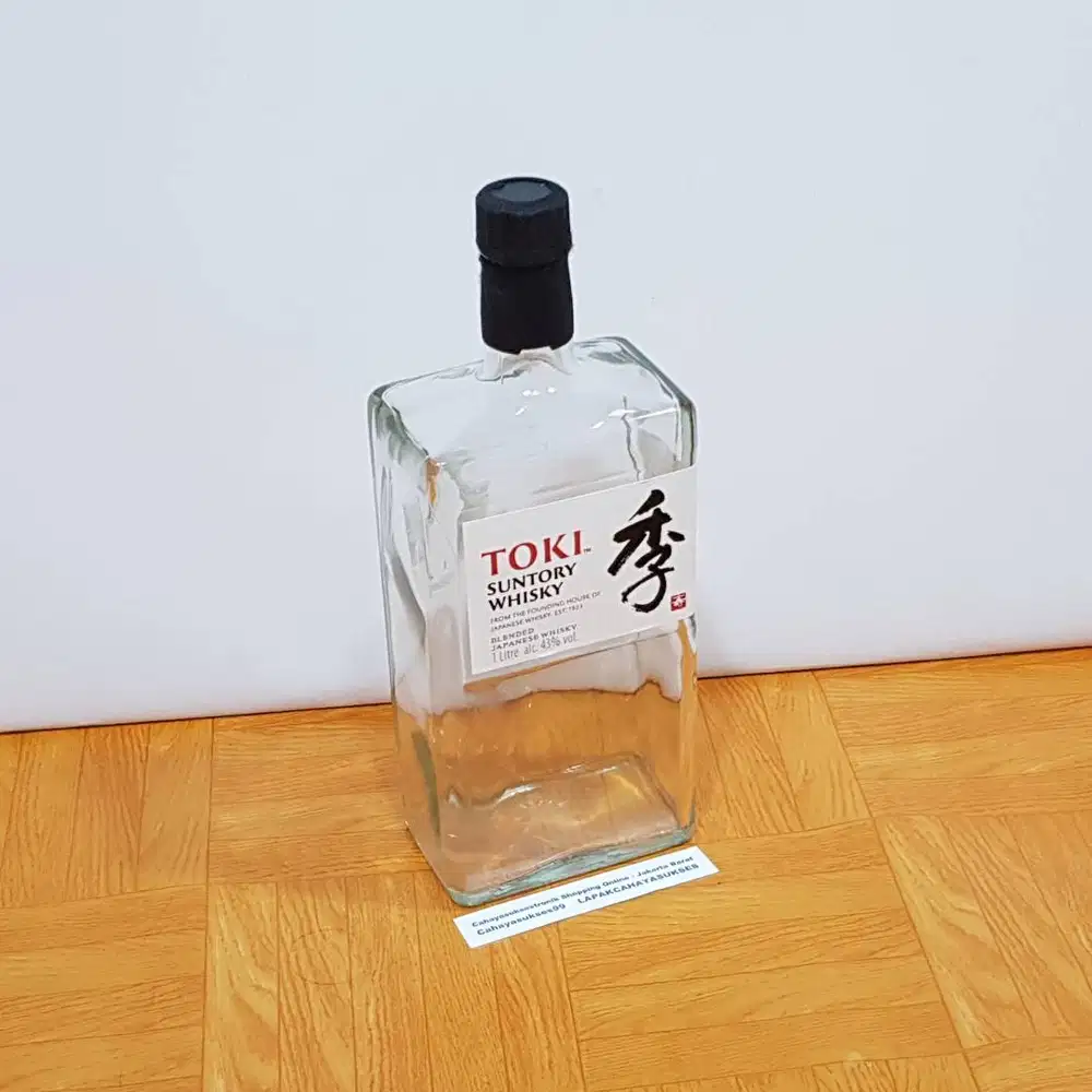 Botol Kosong T0KI Suntori Bekas Minuman Import Koleksi Pajangan Kamar