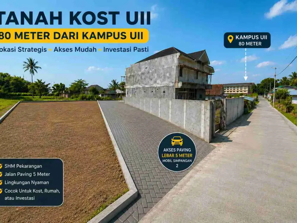 TANAH NEMPEL DEKAT KAMPUS UII JOGJA