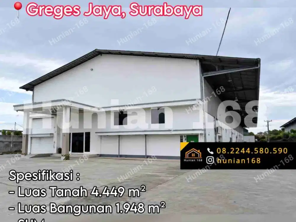 Tanah Industri Gudang Pergudangan Greges Jaya Margomulyo Kalianak Dumar Permai Suri Mulia Indah Jaya Angtropolis Surabaya Barat Kalianak Kalimas Tambak Osowilangun