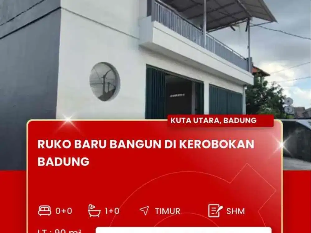 DISEWAKAN RUKO BARU DAERAH KEROBOKAN BADUNG BALI