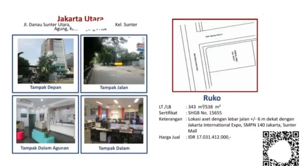 Dijual Ruko Siap Huni Danau Sunter Utara