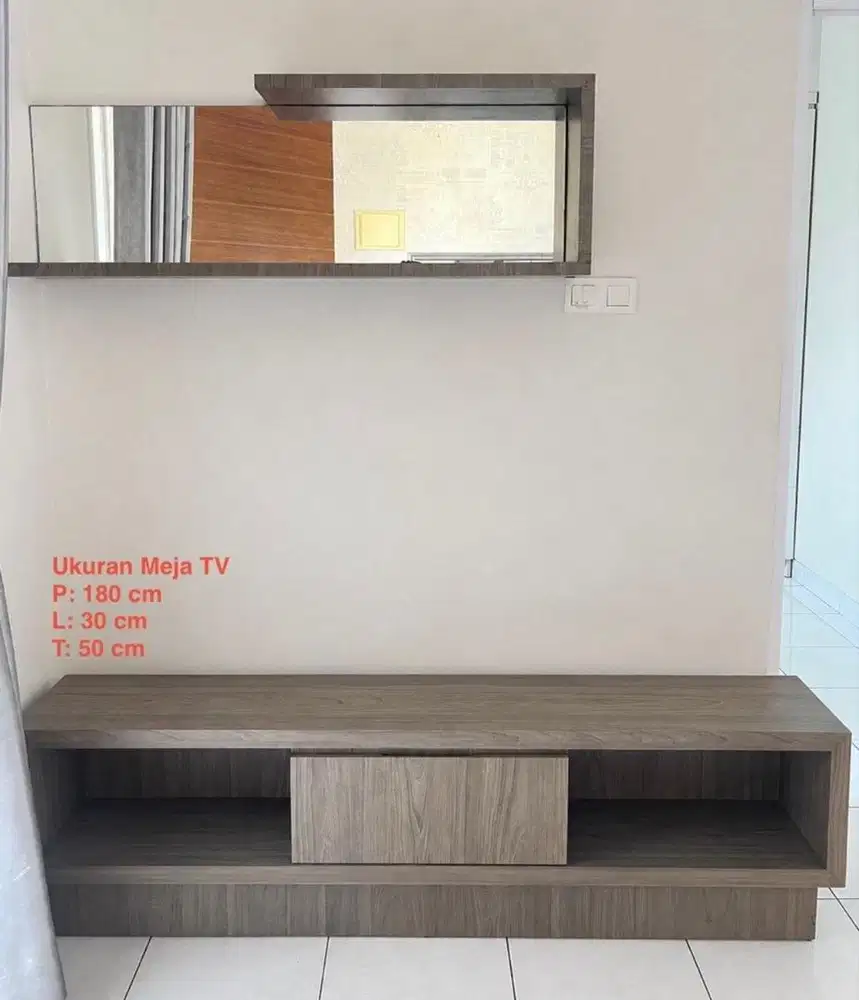 Rak TV / Meja TV Minimalis one set rak tv / ambalan cermin minimalis