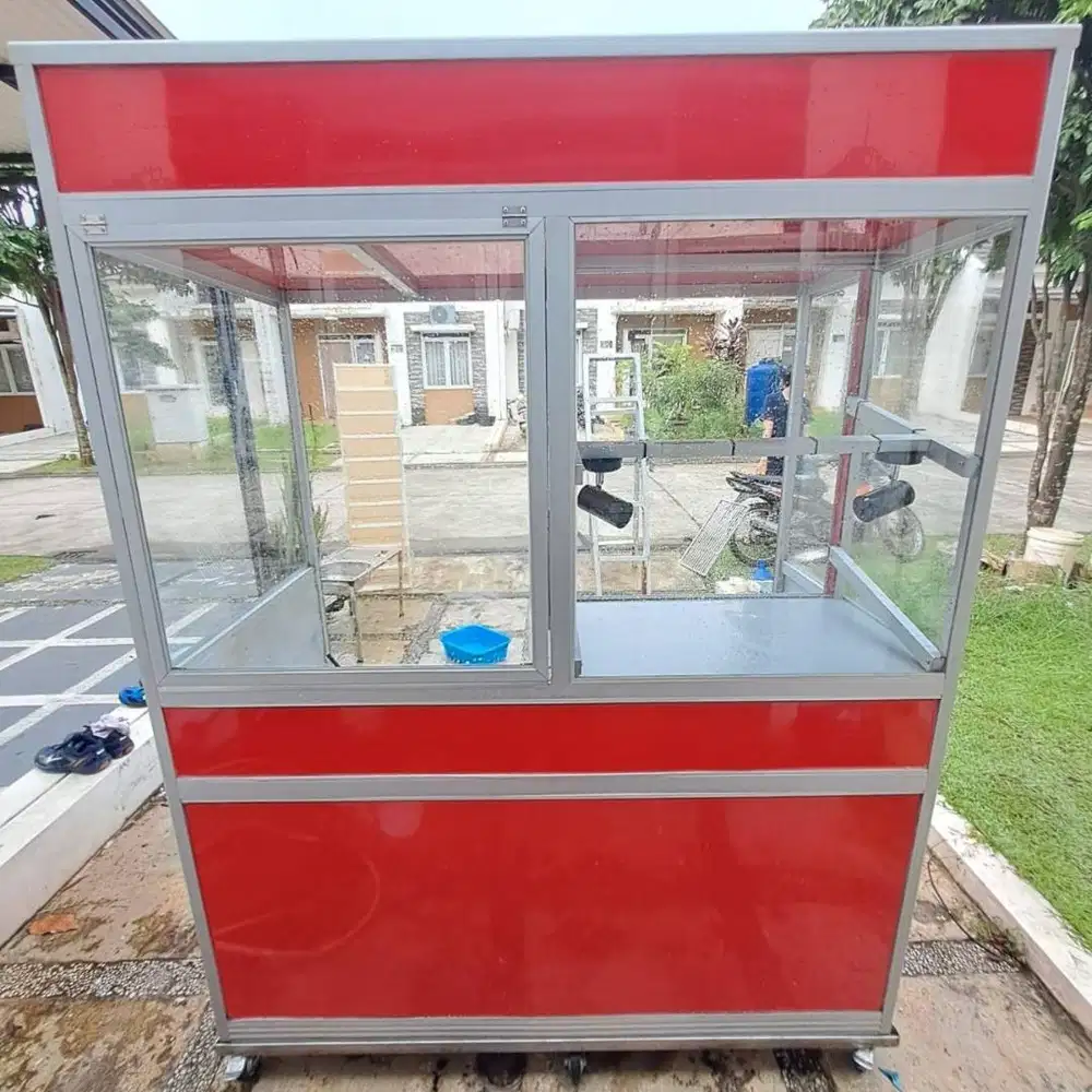DIJUAL GEROBAK USAHA AYAM FULL ALUMINIUM + BONUS BAK CUCI PIRING