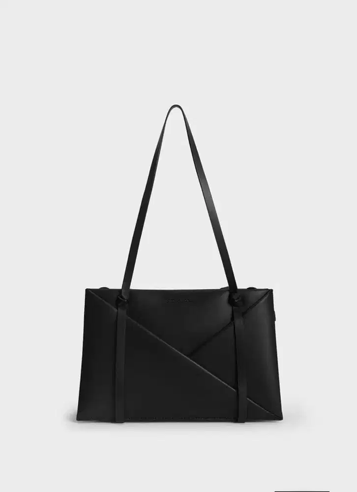 Charles & Keith Midori Geometric Totebag - Noir