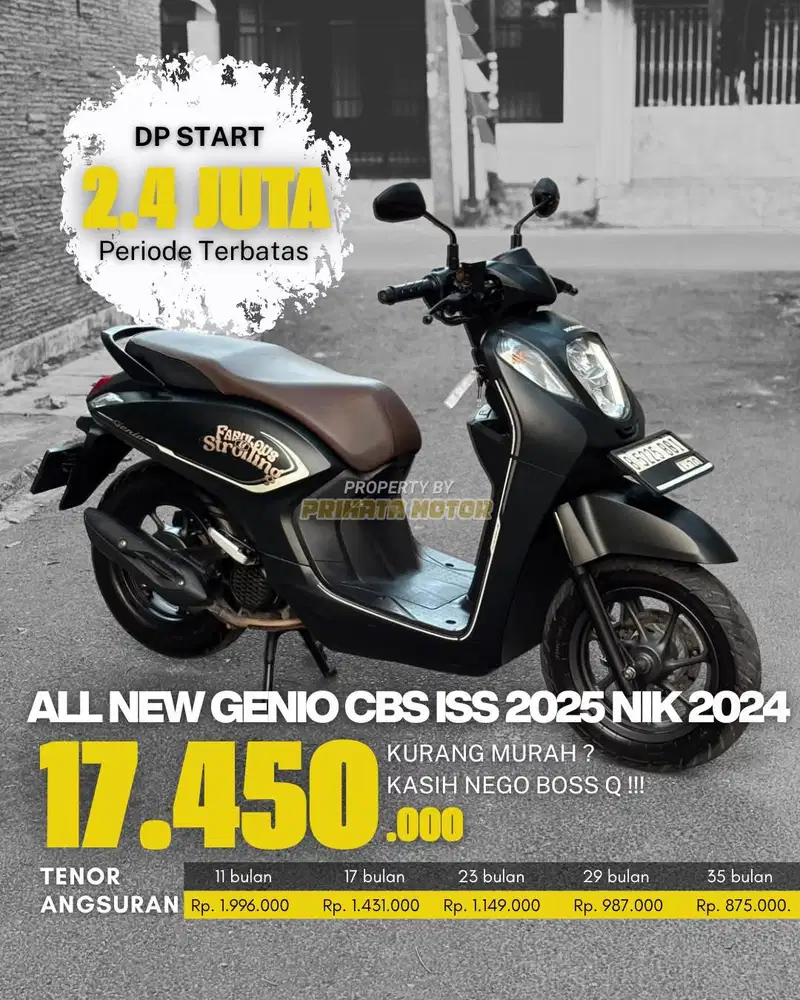 HONDA ALL NEW GENIO CBS ISS 2025 NIK 2024