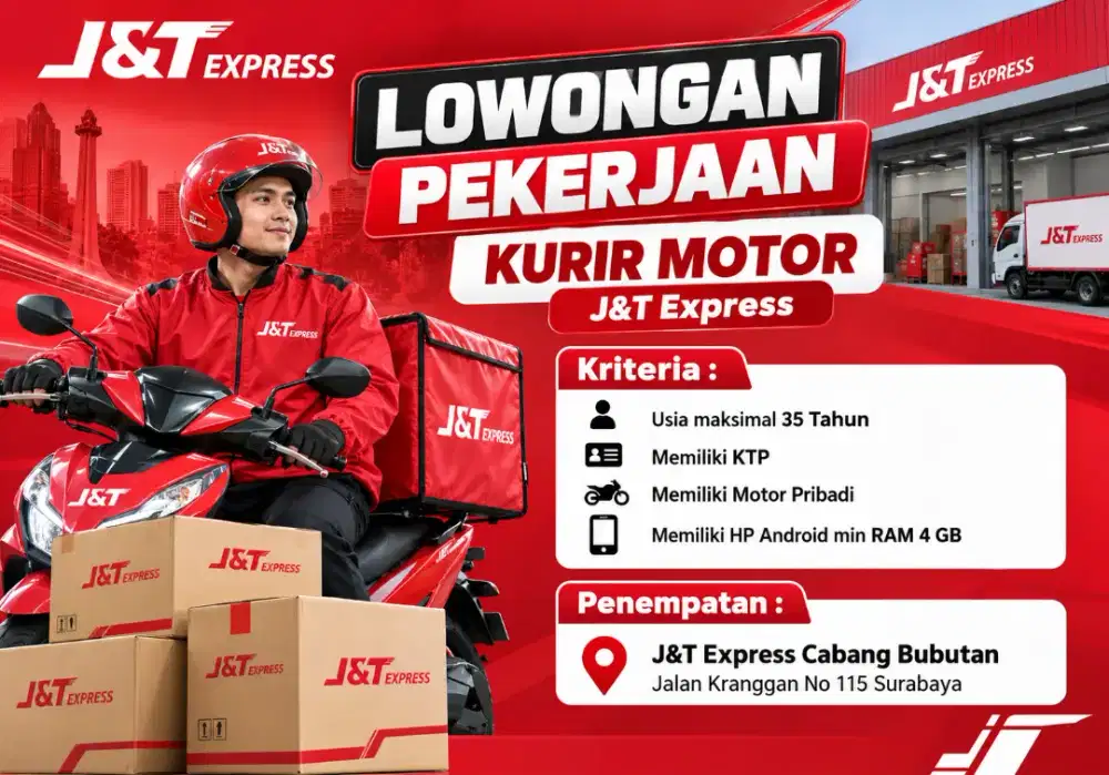 LOWONGAN PEKERJAAN KURIR MOTOR JNT EXPRESS
