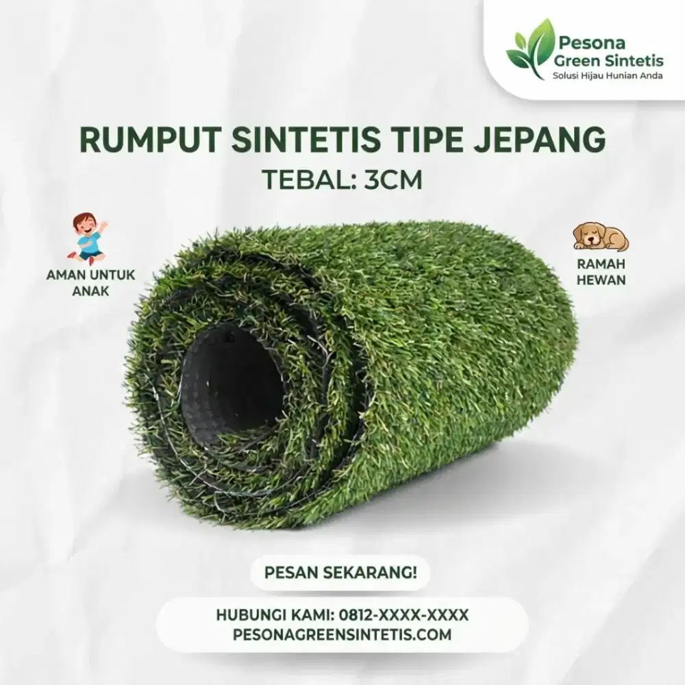 PROMO RUMPUT SINTETIS JEPANG 3 CM UNTUK DEKORASI
