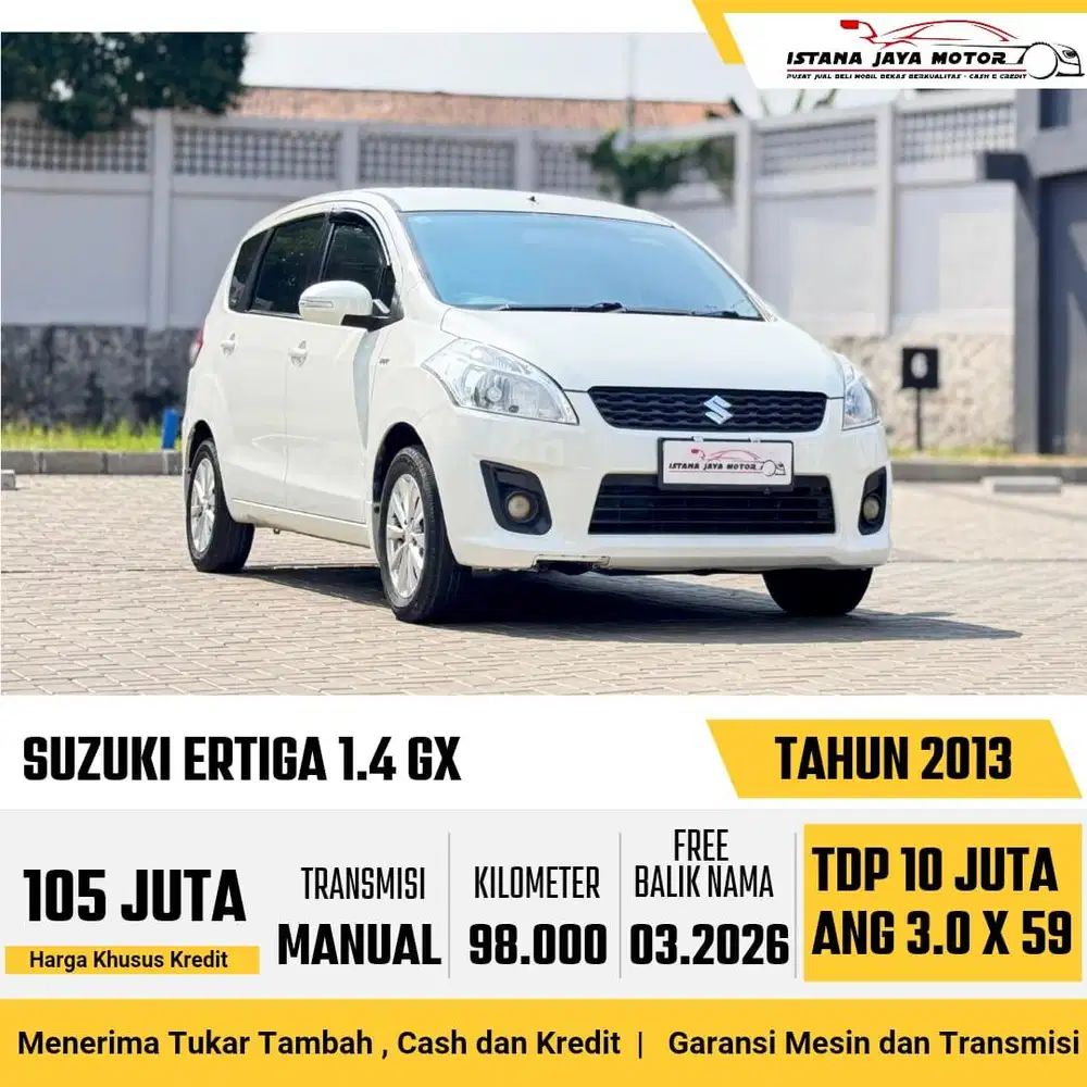 LOW KM !! Suzuki Ertiga GX 1.4 Manual 2013 Putih