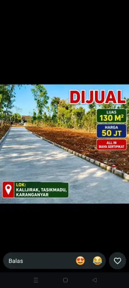 Tanah murah tasikmadu karanganyar