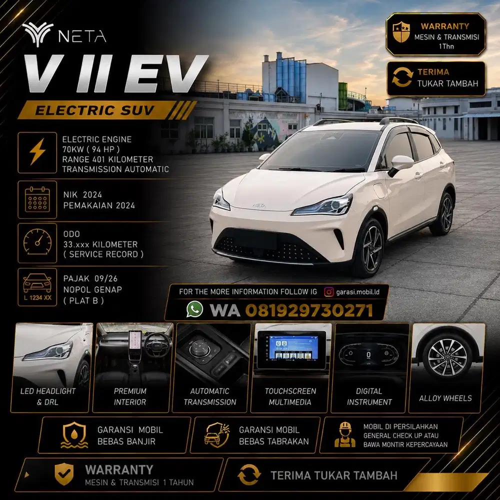 Neta V II EV 2024 / Odo 33rbu Kilometer