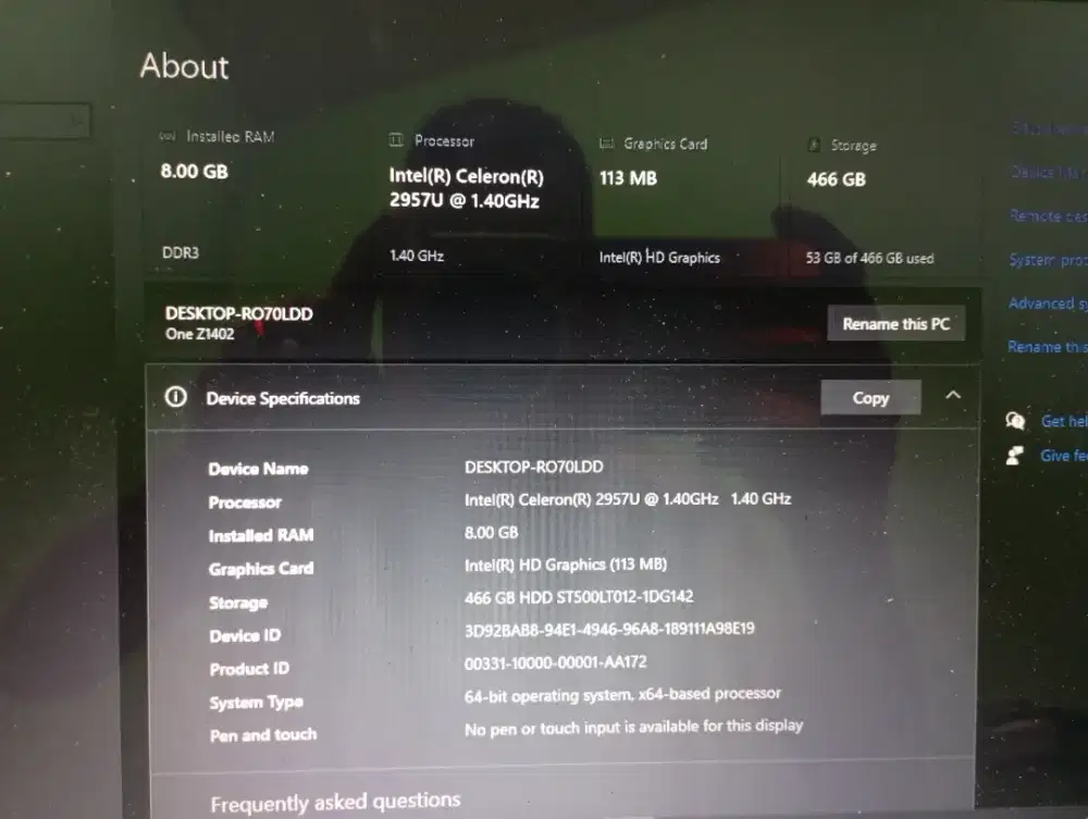 Jual laptop Acer untuk speak ada di foto