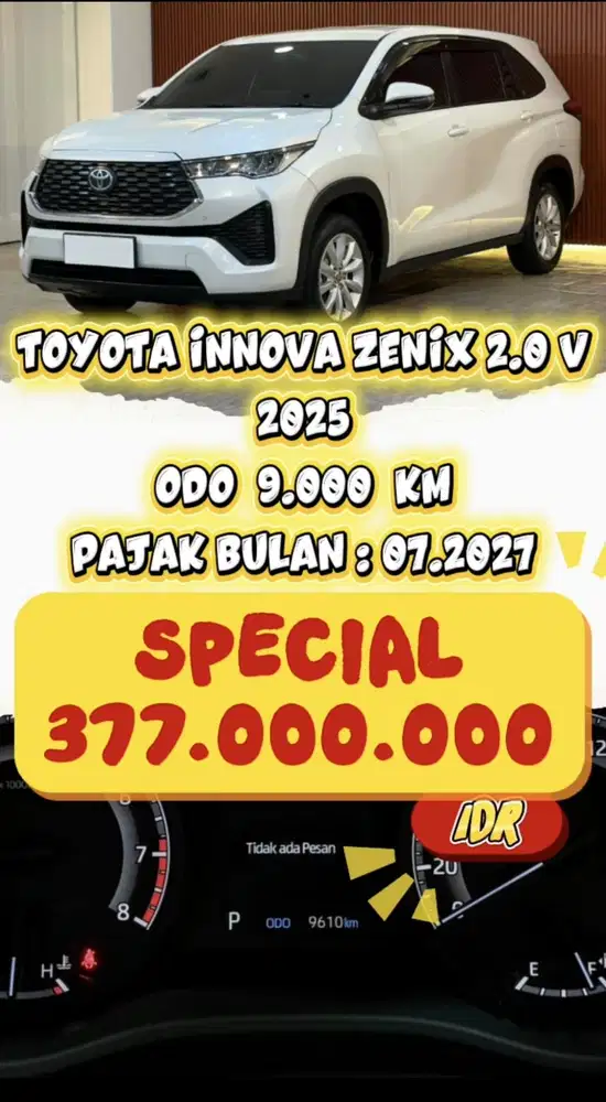 [ ODO 9.000 KM ] TOYOTA INNOVA ZENIX V 2.0 AT 2025 BERGARANSI