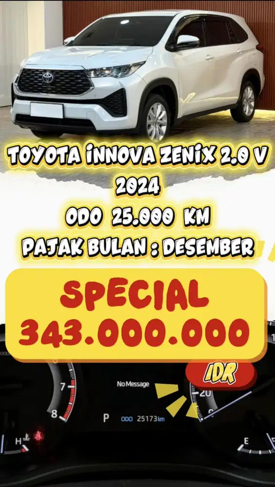 [ ODO 25.000 KM ] TOYOTA KIJANG INNOVA ZENIX V 2.0 AT 2024 BERGARANSI