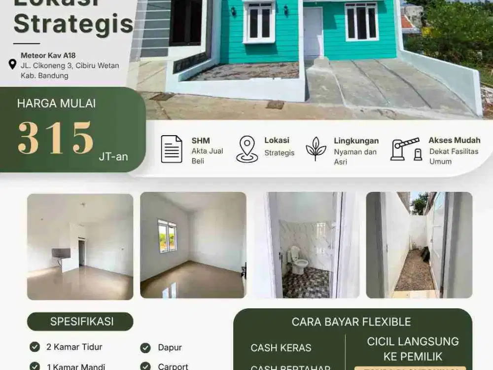 Rumah Ready Stok model cakep di Cinunuk