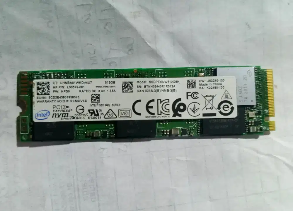 SSD NVME 512GB INEL GEN 3 HEALTH 97%