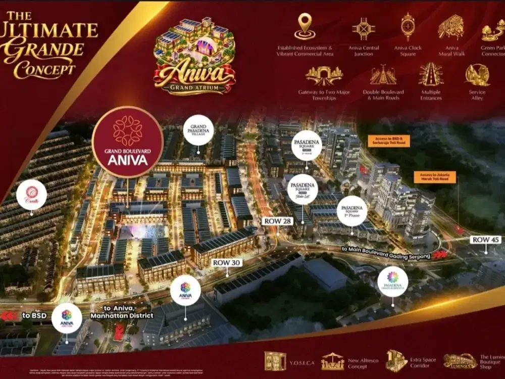 Pasti Cuan! Ruko Premium Grand Boulevard Aniva di Gading Serpong - Lokasi Sangat Strategis