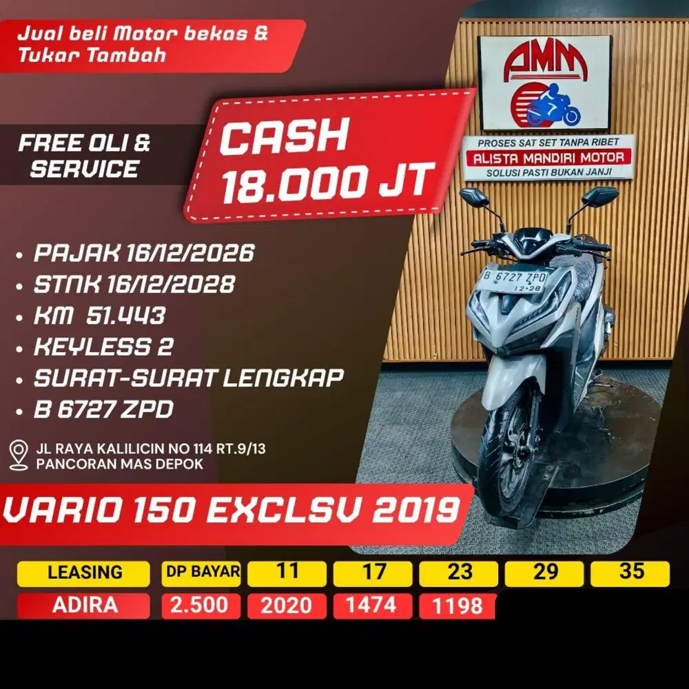 VARIO 150 EXCLSV 2019 CASH / KREDIT ALISTA