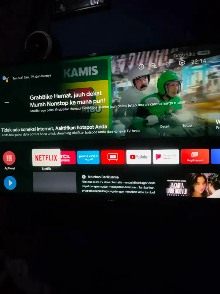 Tv TCL led android 4K 43inc normal bagus