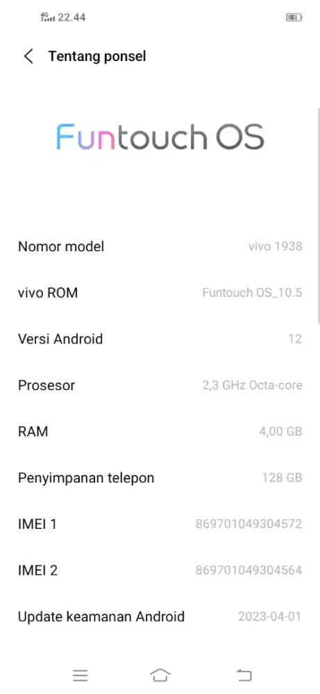 Jual cepet hp Vivo y30 ram 4 no minus Kel hp casan di mahar 1juta nego