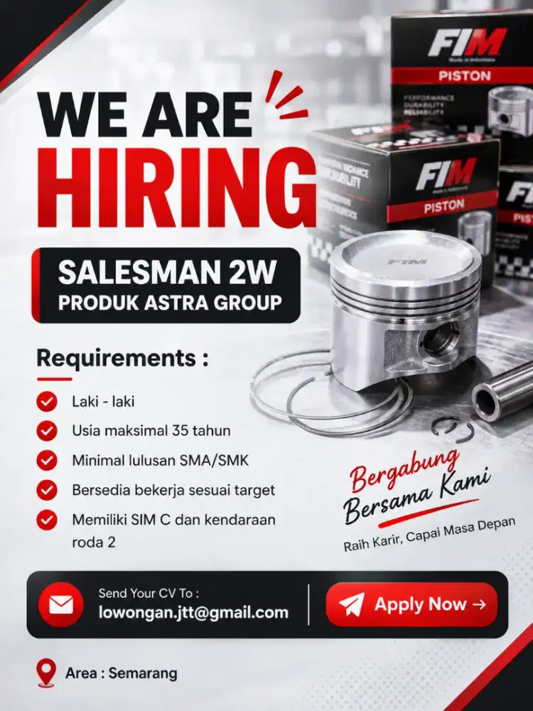 LOWONGAN PEKERJAAN TIM SALES