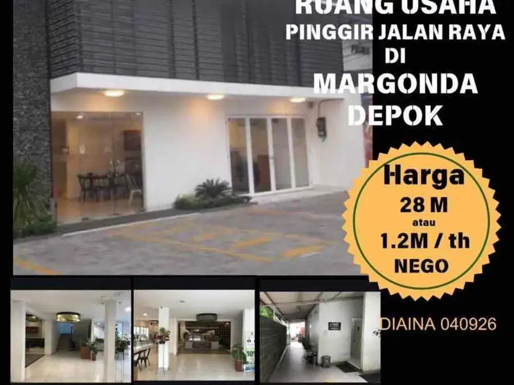 Ruang usaha dipinggir jalan raya Margonda Depok