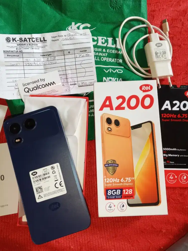 Itel A200 128gb fulset mulus sampe nota pembelian 1bulan pake