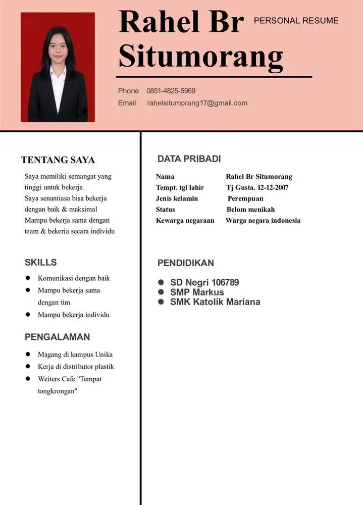 Saya sedang srius mencari kerja Khususnya di Toko Atau Cafe