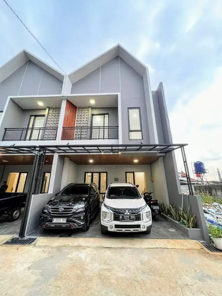 Rumah Furnished 2 Lantai Skandinavia Tanpa DP Free Biaya² Dekat Tol