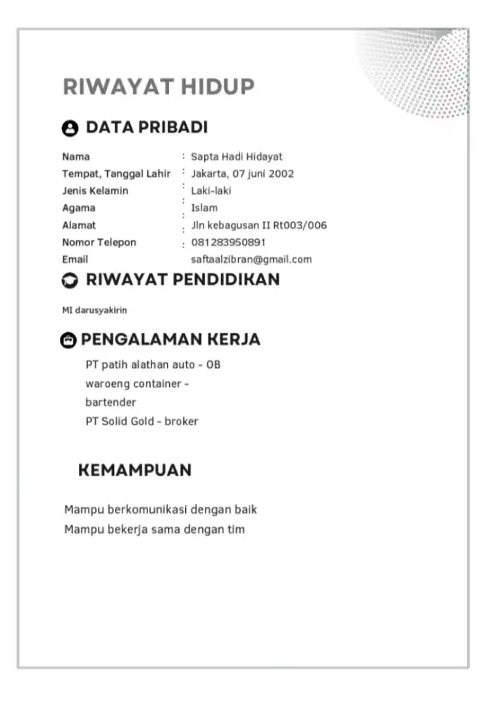 Mencari pekerjaan apa saja
