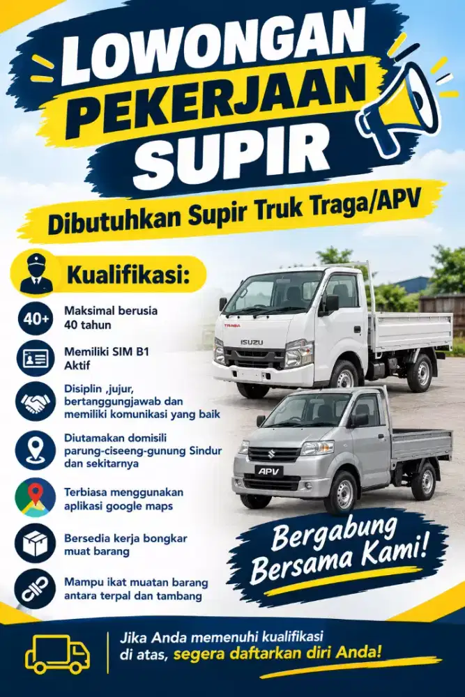 Lowongan Pekerjaan Supir