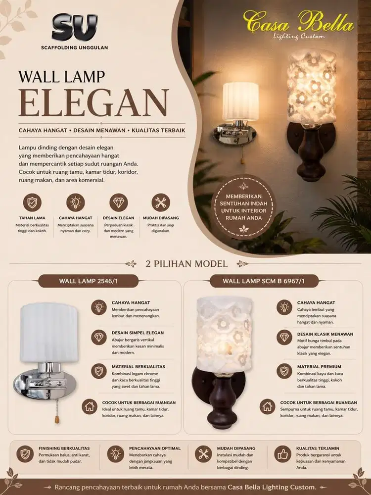 LAMPU DINDING MINIMALIS AESTHETIC