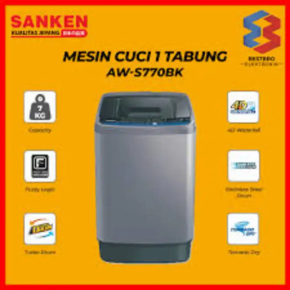 Mesin cuci sanken baru 1pintu otomatis
